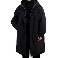 2025 mode deux à capuche à capuche mi-longueur hommes Trench Coat veste vêtements