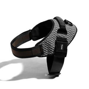 Harnais pour animaux de compagnie Flyharness Urban avec poignée, noir, gris, à motifs, bandes réfléchissantes, ajustement réglable, taille petite, moyenne, grande - Product Image 3