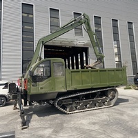 Chinesischer Lieferant: All-in-One 8T Raupenkipper mit Kran, 10 Tonnen Muldenkipper mit Baggeraufsatz für Aushubarbeiten