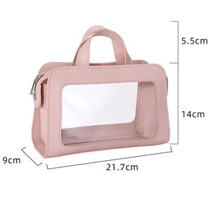 Customizable Fashion Waterproof Handle PVC <b>Transparent</b> PU Wash <b>Makeup</b> Storage <b>Bag</b> - Product Image 4