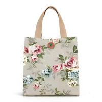 Sac fourre-tout en toile imprimé avec logo personnalisé, motif animal mignon, sac de courses, sac à main vintage avec bouton, sac en tissu de coton pour femmes et filles