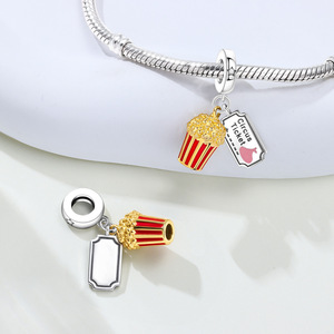 New French fry food <b>beaded</b> pendant, original design, understated luxury, fashionable and versatile - Product Image 5