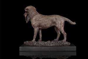 ArtsHom-estatua de bronce de DW-039 para perro de caza con presa, figuritas de Arte de Metal de bronce, figuritas de animales para decoración interior - Product Image 4