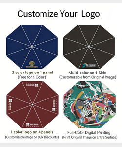 Parapluie de voyage léger et portable, pliable en 5 sections, 6 baleines, avec protection UV, logo personnalisé couleur Wave Point, directement de l'usine - Product Image 5