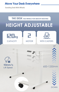 <span class=keywords><strong>Table</strong></span> électrique effaçable à sec avec plateau inclinable, roulettes roulantes à 2 pieds, <span class=keywords><strong>réglable</strong></span> <span class=keywords><strong>en</strong></span> <span class=keywords><strong>hauteur</strong></span>, design moderne, T9 - Product Image 3