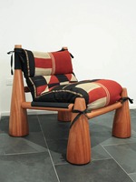 Canapé et fauteuil en bois de style rétro nordique - Cadre en bois massif multicolore pour salon, balcon, hôtel et villa