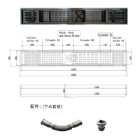 Évier de bar multifonctionnel en acier inoxydable SUS304 avec revêtement PVD personnalisé, équipé d'un panier de rangement pour vaisselle et d'un kit de drainage