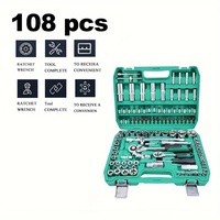 108 pièces ensemble d'outils combinés de réparation automatique personnalisable CRV matériel grand moyen petit clé à cliquet OEM Support étui rigide