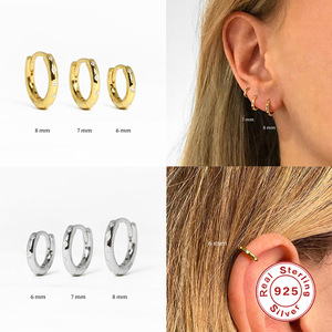 Pendientes de Aro con Diamantes Redondos de Plata de Ley S925, Más Vendidos - Product Image 1