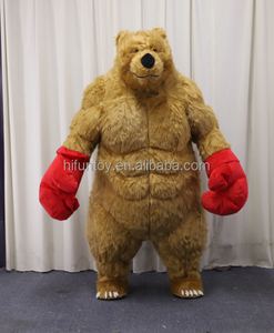 Funtoys vendita calda gigante gonfiabile marrone orso nero pugilato mascotte Costume pelliccia di peluche per adulti di Halloween - Product Image 1