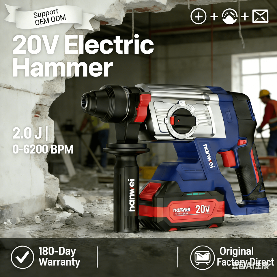 Nanwei 20V 4Ah Brushless Power Tool Demolition Power Rotary Hammers Sds ...