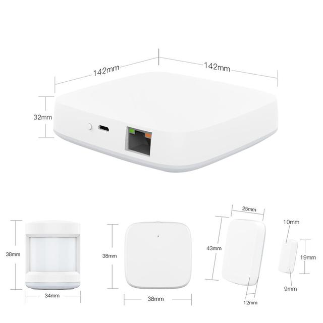 Tuya Smart Zigbee Gateway Hub Kit PIR Door&Window Temperature&Humidity Sensor Home Automation Scene Security Alarm Smart Life