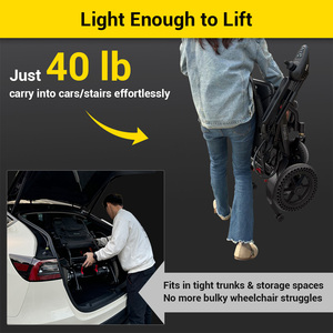 Fauteuil roulant électrique pliable en acier carbone de qualité supérieure 2026, léger, système de freinage automatique, approuvé pour les voyages en avion - Product Image 5