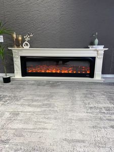 Chimenea eléctrica moderna, mueble de TV, repisa de madera, Marco envolvente, estufa de leña para Hotel, Villa, apartamento - Product Image 2