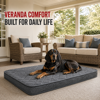 Matelas orthopédique pour chien avec housse imperméable amovible et matelassage durable pour véranda couverte