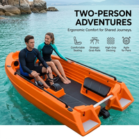 Bateau à réaction miniature à double coque, best-seller, double moteur, catamaran de 10 pieds, pont en polyéthylène à haute adhérence, capacité de 300 kg, embarcation nautique