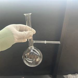 ขวดควอตซ์พร้อมท่อข้างสำหรับห้องปฏิบัติการ ขวดกลั่นแก้วควอตซ์ - Product Image 1