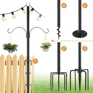 Cột Đèn dây ngoài trời với móc Chăn có thể được sử dụng để treo khung đèn dây của Bộ nạp chim giỏ hoa - Product Image 1