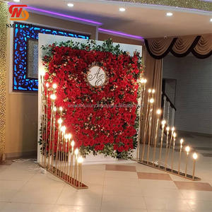 Smooth Wedding Stage Props 10 Heads Walkway Aisle Gold Metal Wedding <b>Led</b> Lights for Event Candelabra Lights - Product Image 3