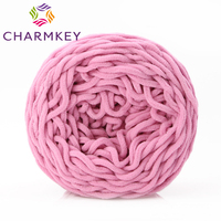 Fil à tricoter super doux et épais Charmkey en chenille 100% polyester, teint par segments, pour couverture tricotée à la main