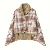 Châle-couverture multifonctionnel en polyester 100 %, personnalisable en couleur et en taille, confortable, avec poches, pour adultes, adolescents, festivals, quatre