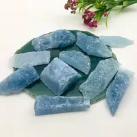 Aigue-marine naturelle de haute qualité, 100 pièces, en cristal bleu, pierre brute, à tête de pierre pour décoration de maison, vente en gros