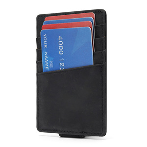 Genuine Leather Credit Card <b>Holder</b> Black 3 In Multi Slot RFID Protection Men's <b>Wallet</b> Everyday Use - Product Image 5
