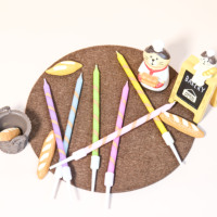 Nouvel Arrivage en Gros – Bougies d'Anniversaire Torsadées Assorties 6 Pièces Couleurs Mixtes pour Fêtes Créatives et Bougies de Pâques