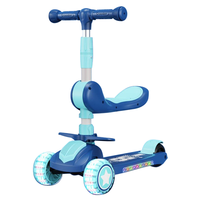 Adjustable Height Led Wheel Foldable Kick Scooter Children's Kids Scooter 3 Wheel for 2-12 Years Old With Led Light.