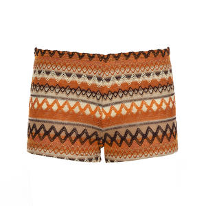 กางเกงขาสั้นแฟชั่นสำหรับผู้หญิงลายทางปะต่อทรงสกินนี่ดีไซน์ลำลองสไตล์วันหยุดฤดูร้อน - Product Image 4