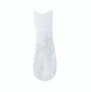 Tabla de Gua Sha de Cuarzo Blanco Natural Transparente en Forma de Pez para Belleza Facial y Ocular, Antienvejecimiento, Reafirmante y Lifting - Product Image 2