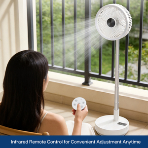 8 Inch Portable Rechargeable Table <b>Fan</b> with Light Remote Control Adjustable Oscillation Air Circulator for Home Office - Product Image 4