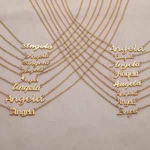 Collar con Nombre en Letras Inglesas de Acero Inoxidable Personalizado, Joyería de Acero Titanio en 8 Estilos para <span class=keywords><strong>Mujer</strong></span>, Gran Venta - Product Image 1