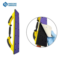 Disques abrasifs en alumine céramique sèche OEM/ODM, rectangulaires violets 70x420mm, 14 trous, fixation auto-agrippante, dureté moyenne, pour l'automobile