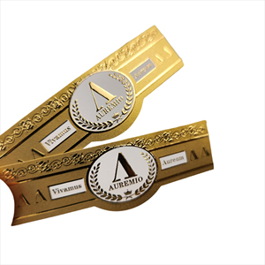 High Quality Gold Foil Art Paper Cigar Bands <b>Personalized</b> Printing Ring Wrap Gold Foil Cigar Label Package - Product Image 5