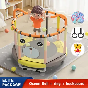 Letto che salta gattonare giocattoli per bambini piccoli recinzione rete Mini trampolino per bambini al coperto con elastico pieghevole Rebounder