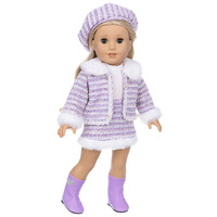 Nouvelles tenues de poupée pour filles de 18 pouces pour l'hiver, nouveaux accessoires de vêtements de poupée en peluche de style petite et parfumée, vente en gros