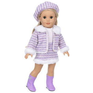 New <b>18</b> <b>inch</b> pretty girl <b>doll</b> <b>clothes</b> for winter, new plush small fragrant style <b>doll</b> <b>clothes</b> accessories wholesale - Product Image 6