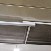 Ventana extensible de malla invisible de seguridad, ventana extensible retráctil de perfil de aluminio, mosquitera