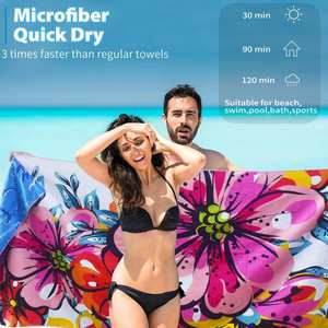 Toalla de Playa de Microfibra Personalizada con Logotipo OEM, sin Arena, con Diseño Impreso - Product Image 3