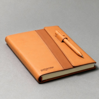 Libreta Premium de Cuero Sintético de Dos Tonos con Portaplumas y Doble Costura para Profesionales de Negocios