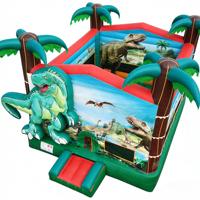 Château gonflable T-Rex Dinosaure avec toboggan, thème jungle, en PVC écologique, qualité commerciale