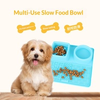 Assiette anti-étouffement multifonction pour animaux de compagnie avec ventouse/base antidérapante pour chats et chiens