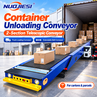 Convoyeur à bande télescopique flexible à 2 sections pour les opérations de chargement et de déchargement de conteneurs de camions en entrepôt