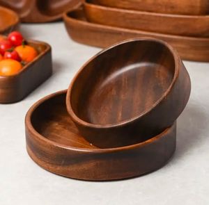 Оптовая продажа, экологически чистая большая тарелка для фруктовых закусок из грецкого ореха, тарелка для салата, тарелка для фруктов, тарелка для еды - Product Image 3