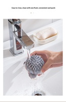 Brosse de bain en plastique avec tête de peigne et fonction de massage, outil de nettoyage manuel portatif