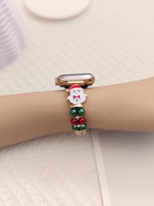 สายนาฬิกาอัจฉริยะสำหรับ Apple iWatch รุ่น8/9/10/11 /se ชุดสายรัดโลหะประดับเพชรมาใหม่สำหรับเทศกาลคริสต์มาส - Product Image 5