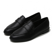 Chaussures plates en cuir pour femmes, style universitaire, mocassins rétro polyvalents