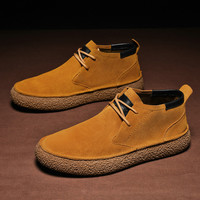 Chaussures de marche décontractées vintage pour hommes en cuir véritable à lacets, directement de l'usine, avec empeigne en cuir de vachette de couleur unie et semelle en caoutchouc antidérapante pour un confort optimal.