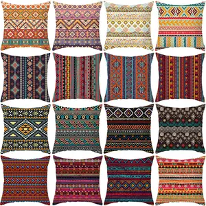 Style bohème motif géométrique taie d'oreiller rayures africaines housses de coussin rétro maison décorative ethnique jeter taies d'oreiller